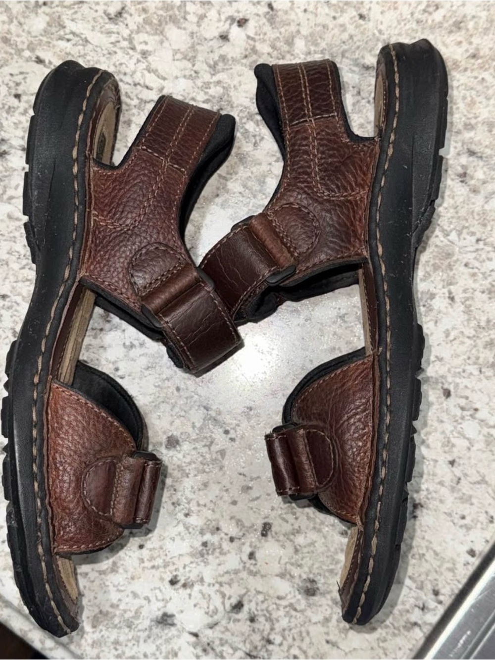 Dockers Mens Dark Brown Leather Sandals Size 9M - Picture 4 of 6